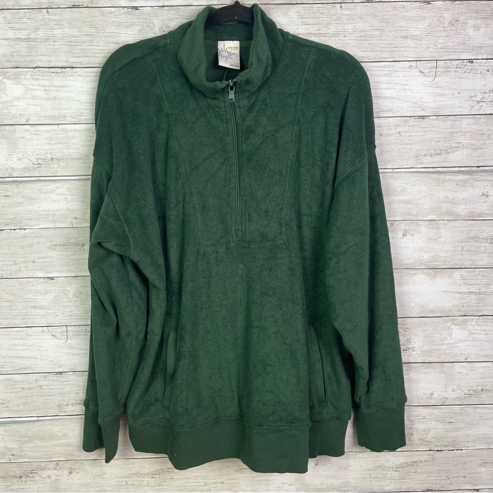 Aerie Deep Green Half-Zip Pullover
